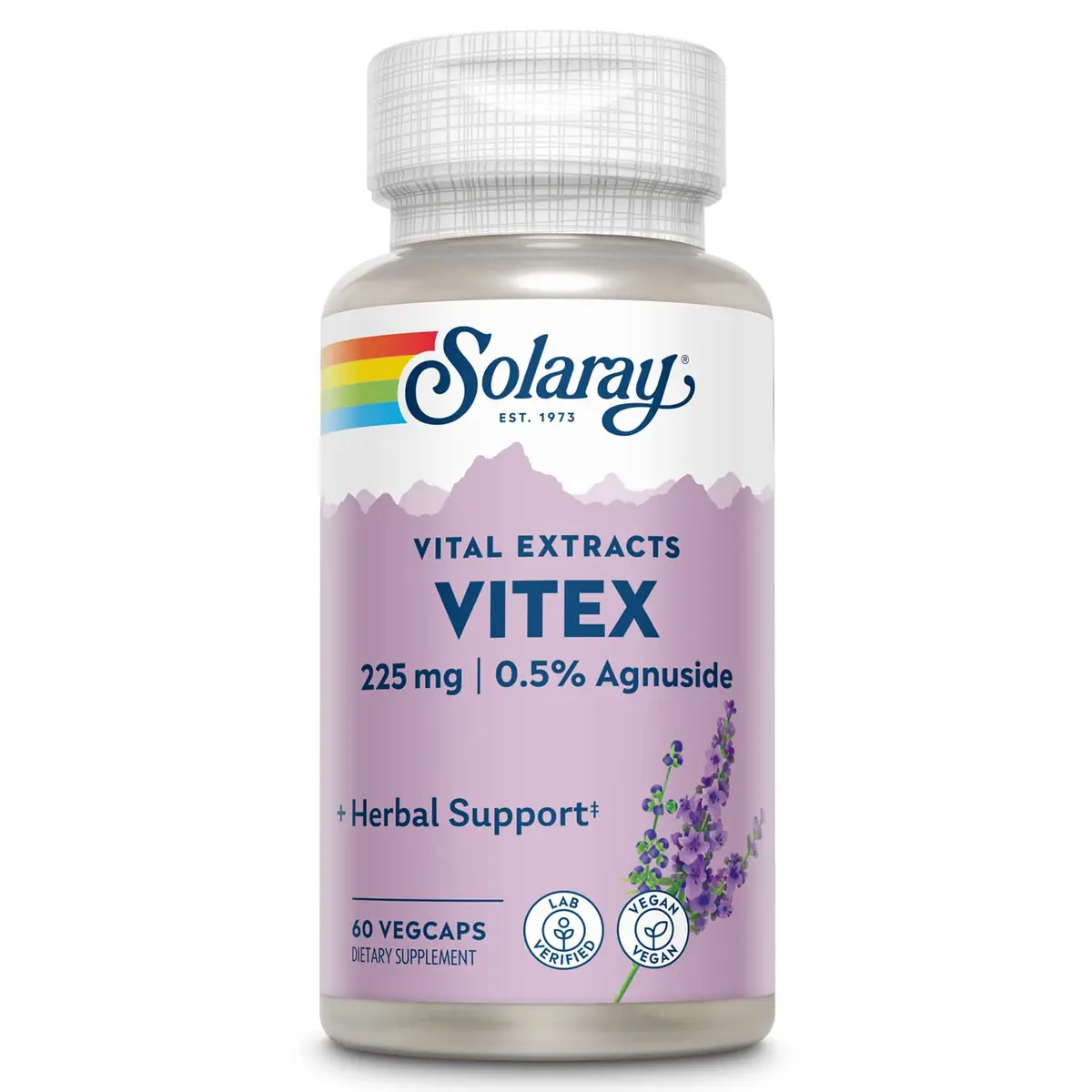 SOLARAY Vitex Berry Extract 225 mg | Traditional Women's Hormone Support | Vegan, Lab Verified - main product image