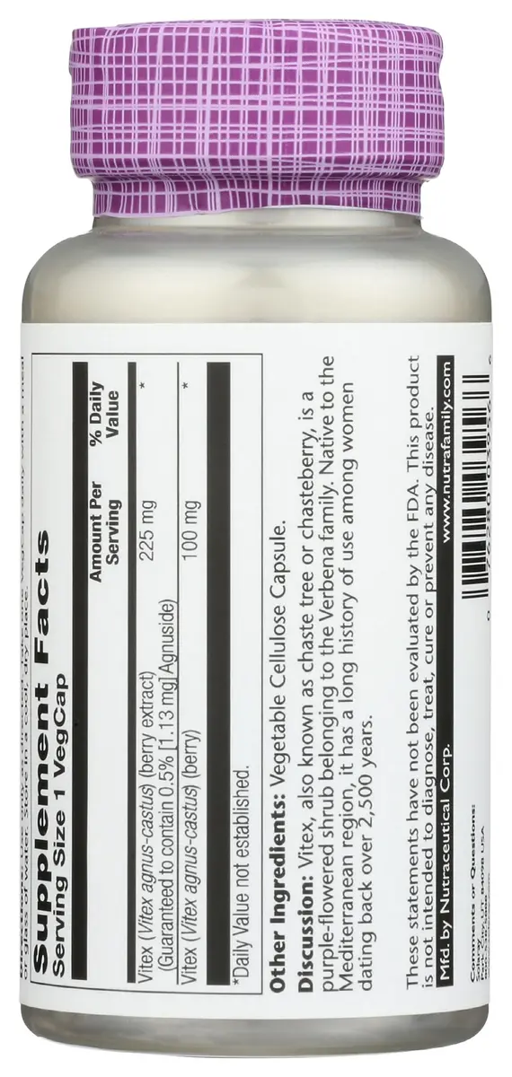 SOLARAY Vitex Berry Extract 225 mg | Traditional Women's Hormone Support | Vegan, Lab Verified - view 4