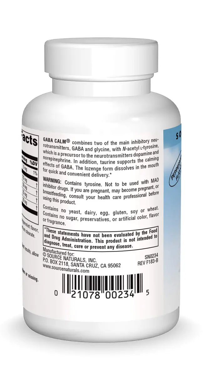 Source Naturals Serene Science GABA Calm Mind - 60 Lozenges | Supports Calm Mood with GABA & Taurine - view 2