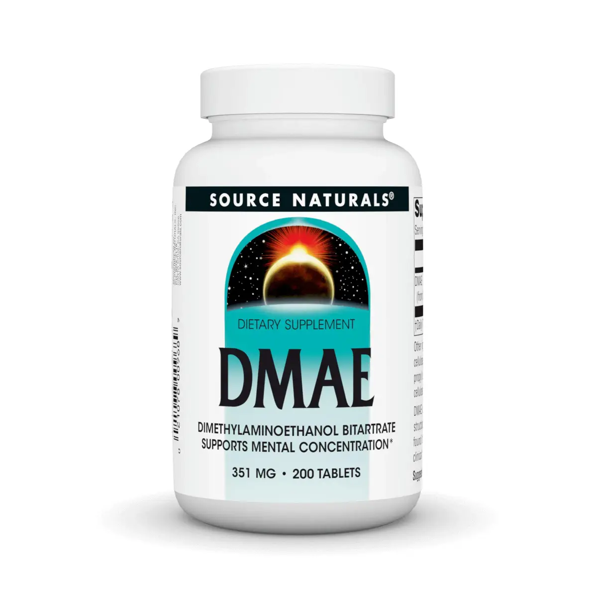 Source Naturals DMAE 351 mg Tablets (200 Count) | Supports Mental Concentration - main product image
