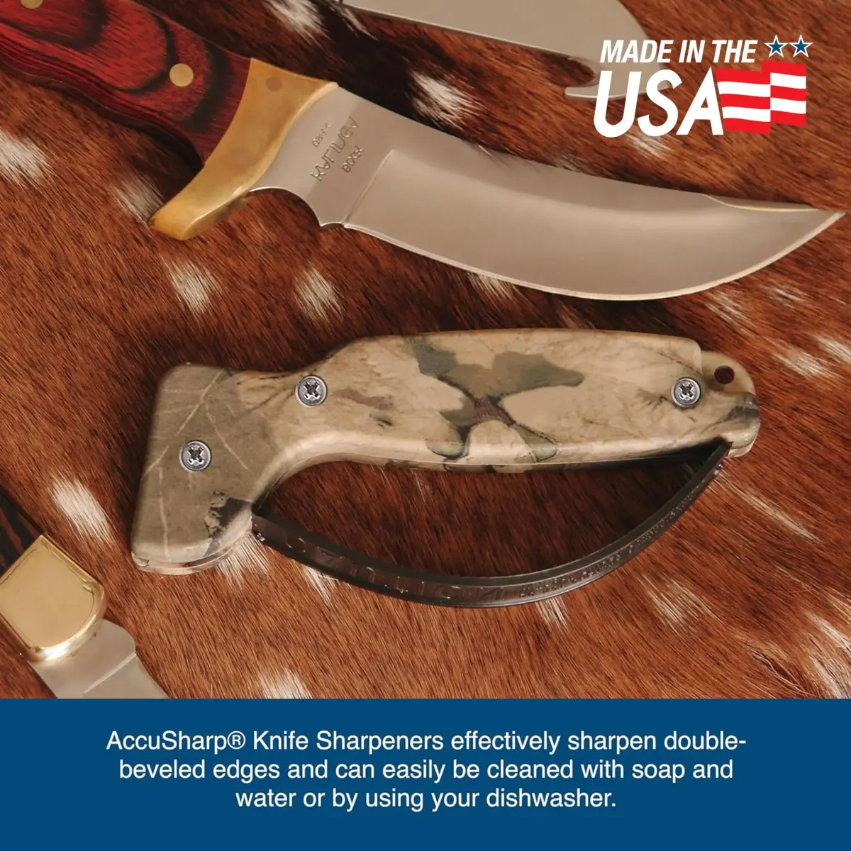 AccuSharp Knife Sharpener Camo Handle | Restores & Hones Straight & Serrated Knives - view 6