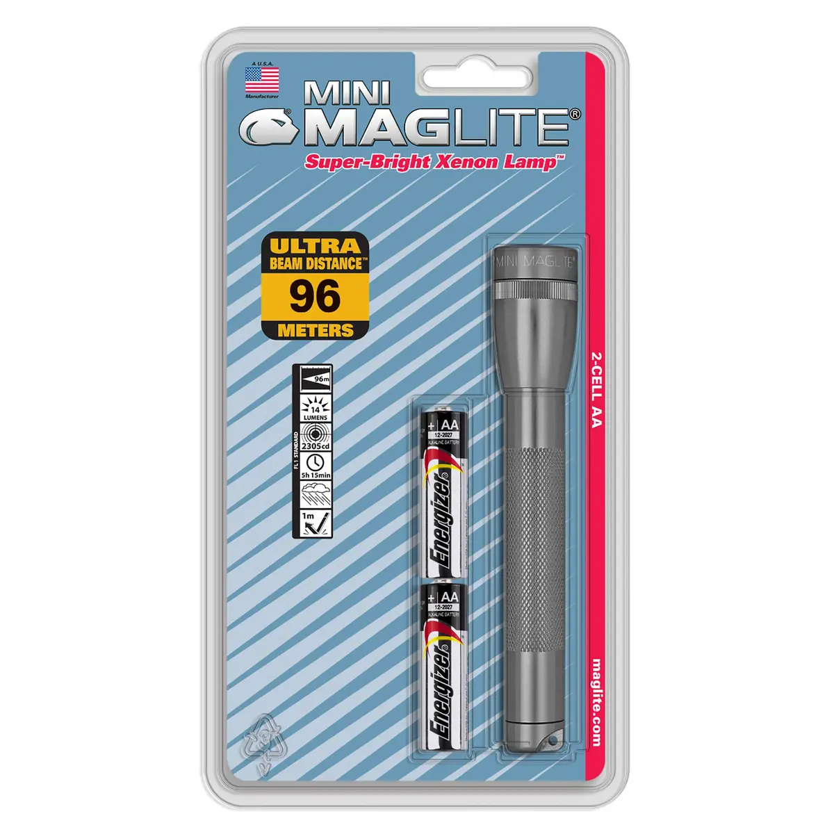 MagLite Mini Incandescent Flashlight 2-Cell AA | Compact, Durable & Bright - main product image