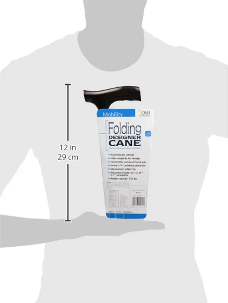 DMI Designer Folding Cane Blue Ice | Adjustable 33-37 Inch | 11.5" Folded - view 3