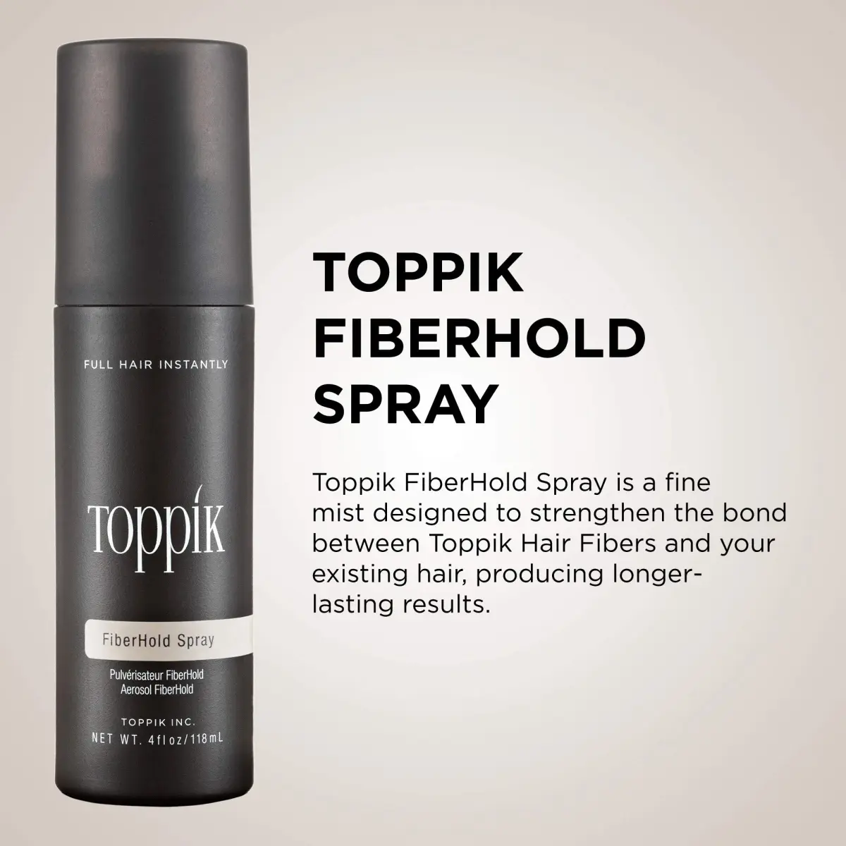 TOPPIK FiberHold Spray 118ml (4 Fl Oz) | Strengthens Hair Fibers for Long-Lasting Hold - view 3