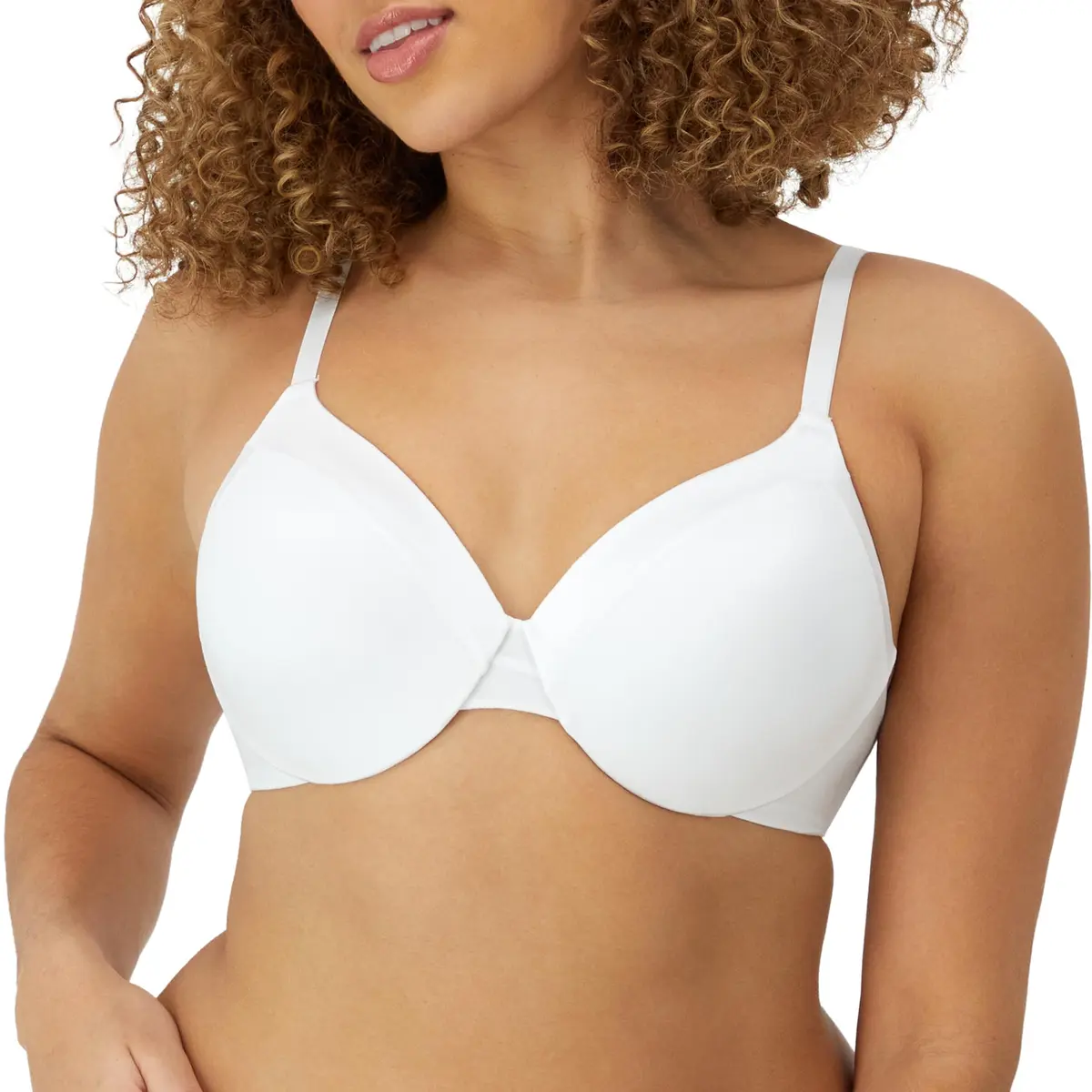 Maidenform Womens Comfort Devotion Underwire Bra, Full Coverage, White, 36D | Versatile Convertible Support - main product image
