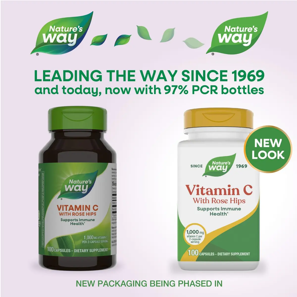 Nature's Way Vitamin C-500 with Rose Hips 100 Capsules | 1000 mg per Serving, Gluten-Free - view 2