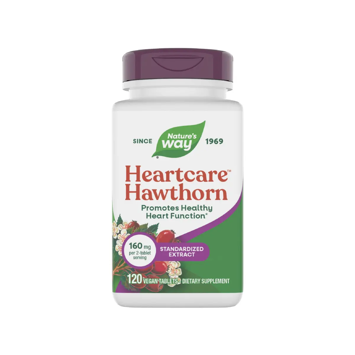 Nature's Way HeartCare Hawthorn Standardized Extract, 120 ct | Supports Healthy Heart Function - main product image