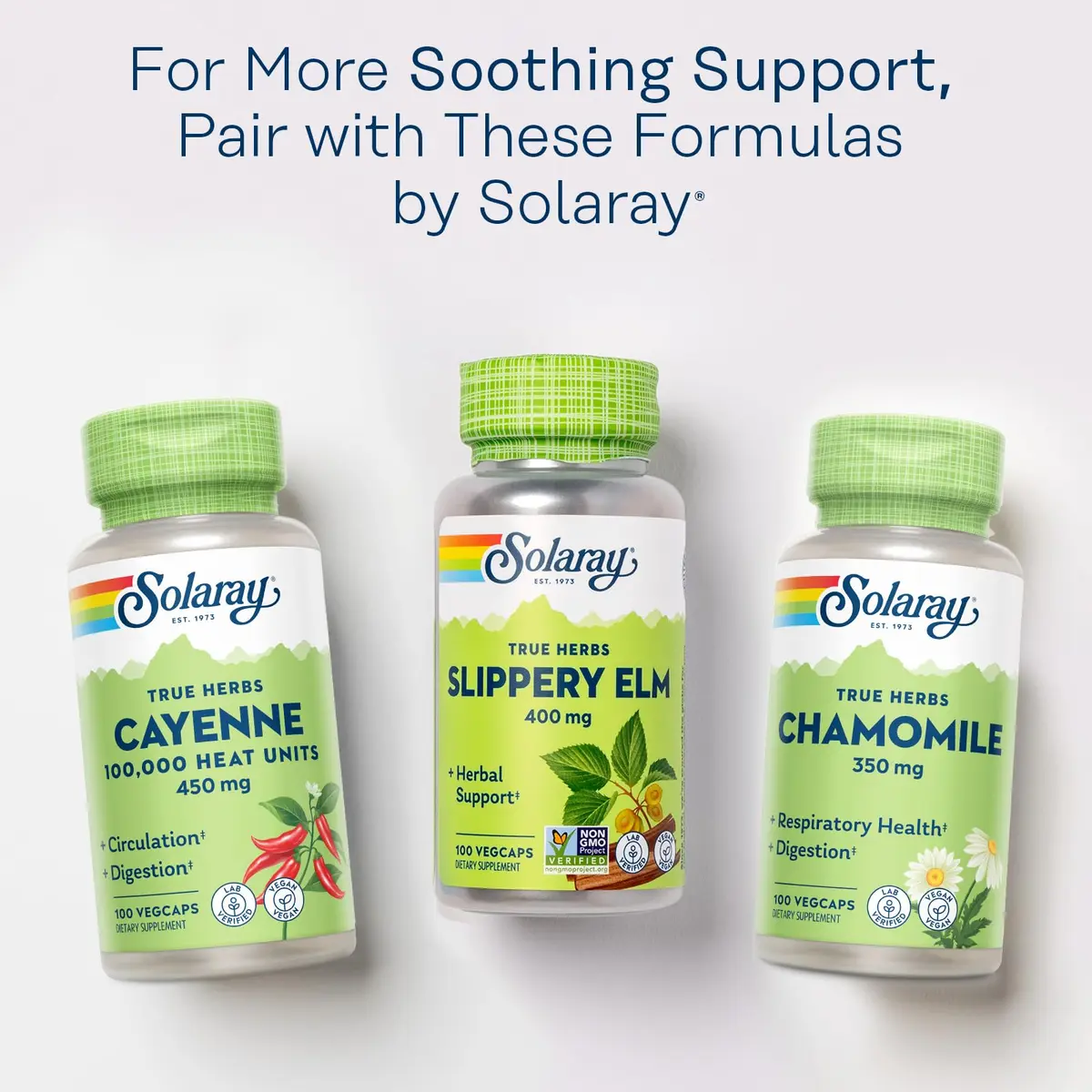 Solaray Slippery Elm Bark 400 mg | Vegan Capsules for Throat & Gut Support - view 7