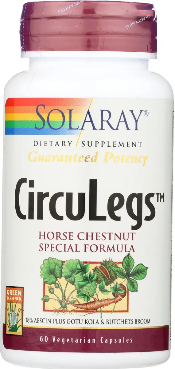 SOLARAY Circulegs 60 VegCaps | Horse Chestnut & Vitamin C for Circulatory Wellness - view 4