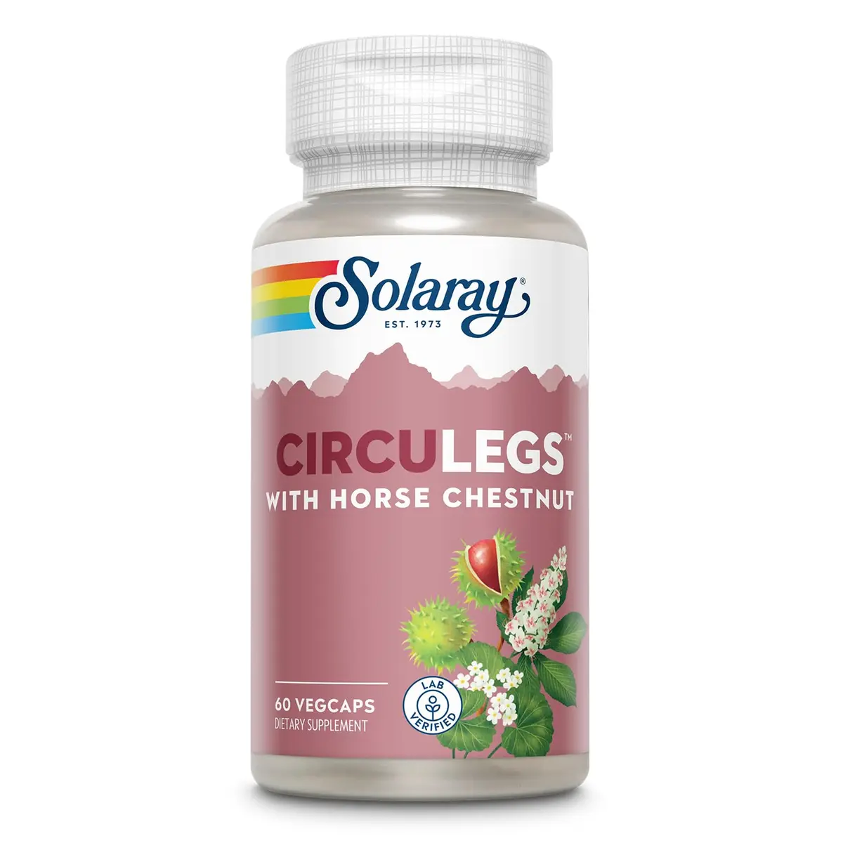 SOLARAY Circulegs 60 VegCaps | Horse Chestnut & Vitamin C for Circulatory Wellness - main product image