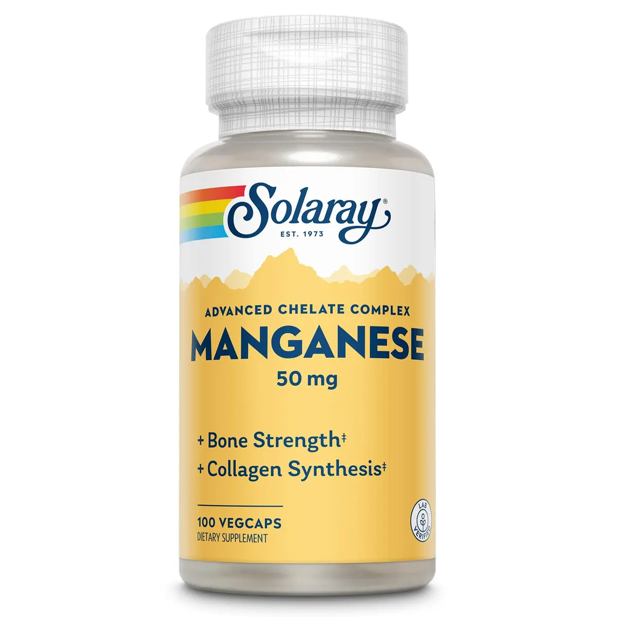 Solaray Manganese Supplement 50 mg | Advanced Chelate Complex for Daily Wellness - main product image