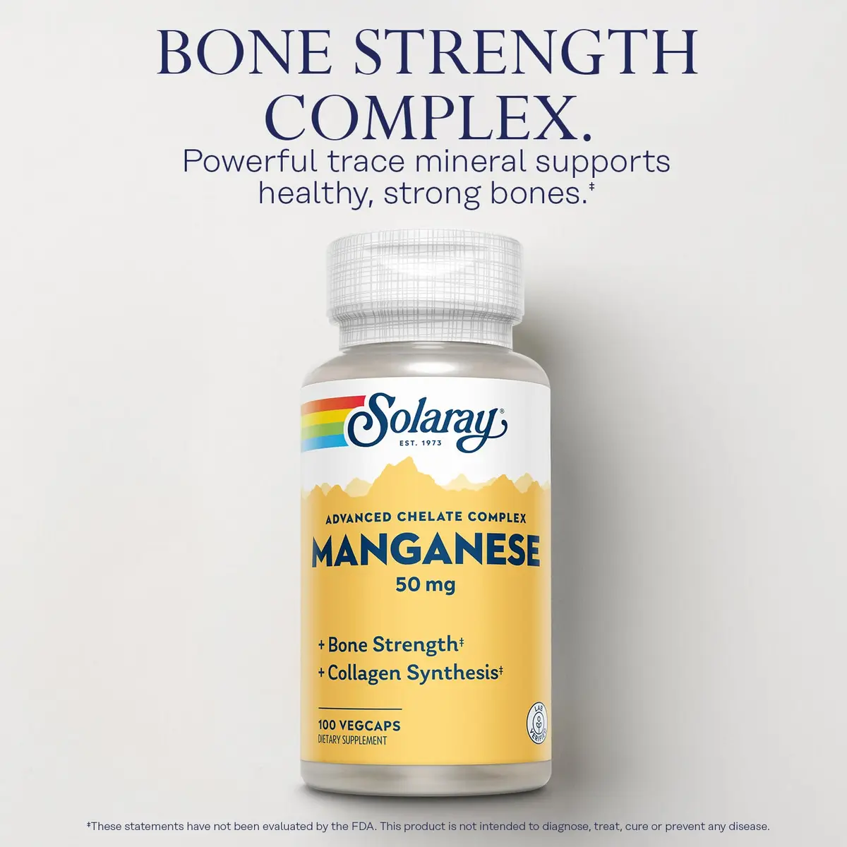 Solaray Manganese Supplement 50 mg | Advanced Chelate Complex for Daily Wellness - view 3