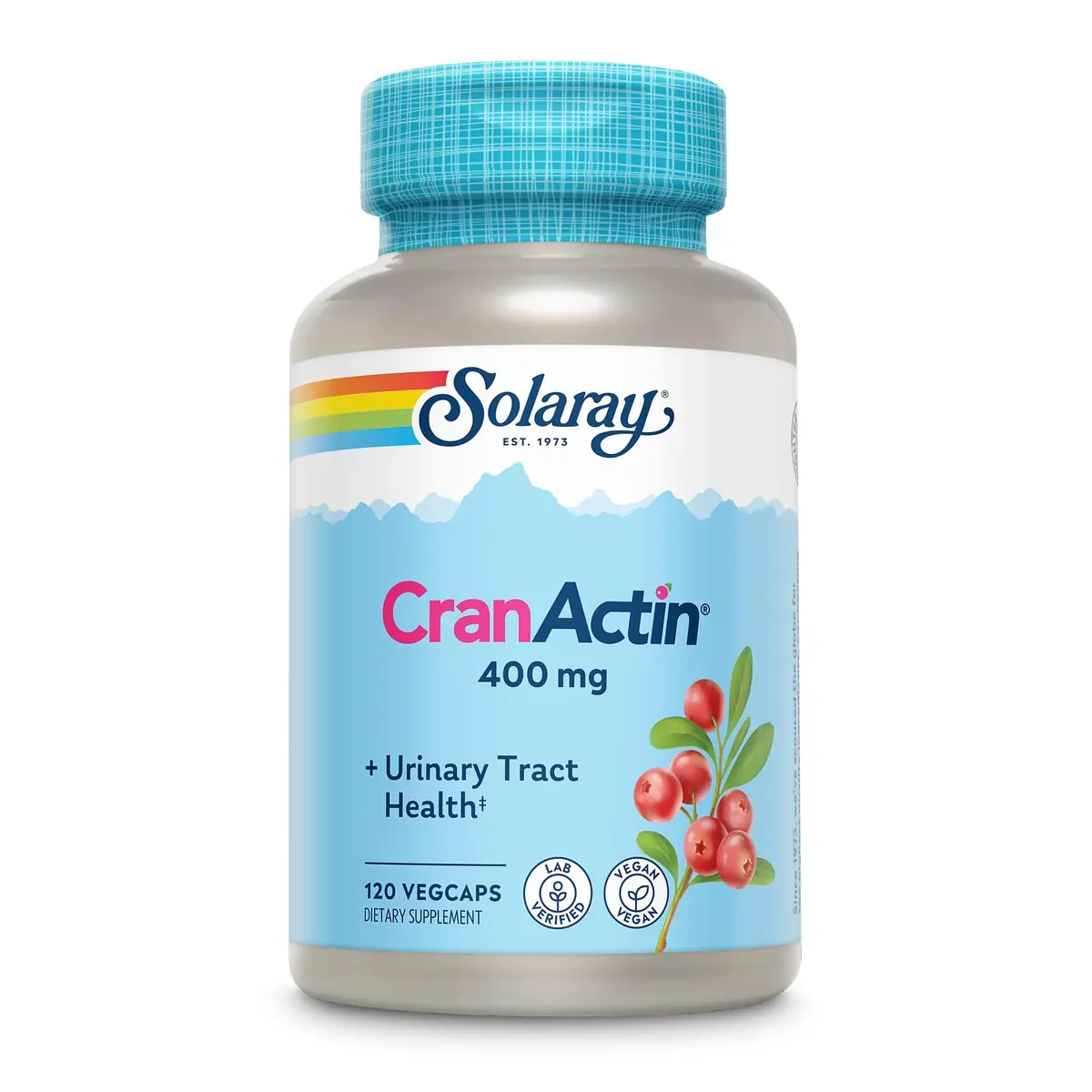 SOLARAY CranActin Cranberry Extract 400 mg | Urinary & Bladder Support, Vegan, 120 VegCaps - main product image
