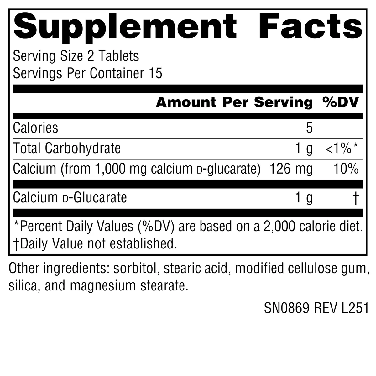 Source Naturals Calcium D-Glucarate 30 Tablets | Supports Detox Pathways, Vegetarian, 500mg - view 2