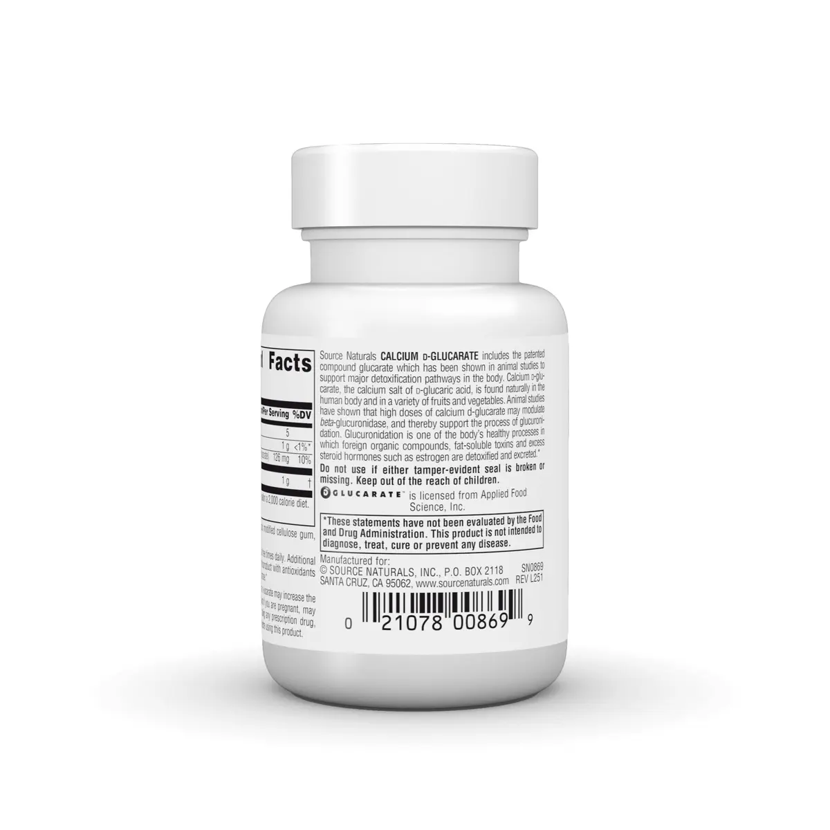 Source Naturals Calcium D-Glucarate 30 Tablets | Supports Detox Pathways, Vegetarian, 500mg - view 4
