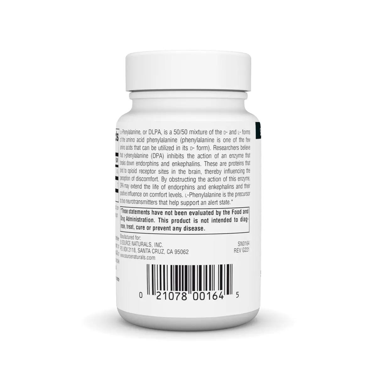 Source Naturals DLPA DL-Phenylalanine 750 mg | Supports Endorphin Levels & Alertness - view 3