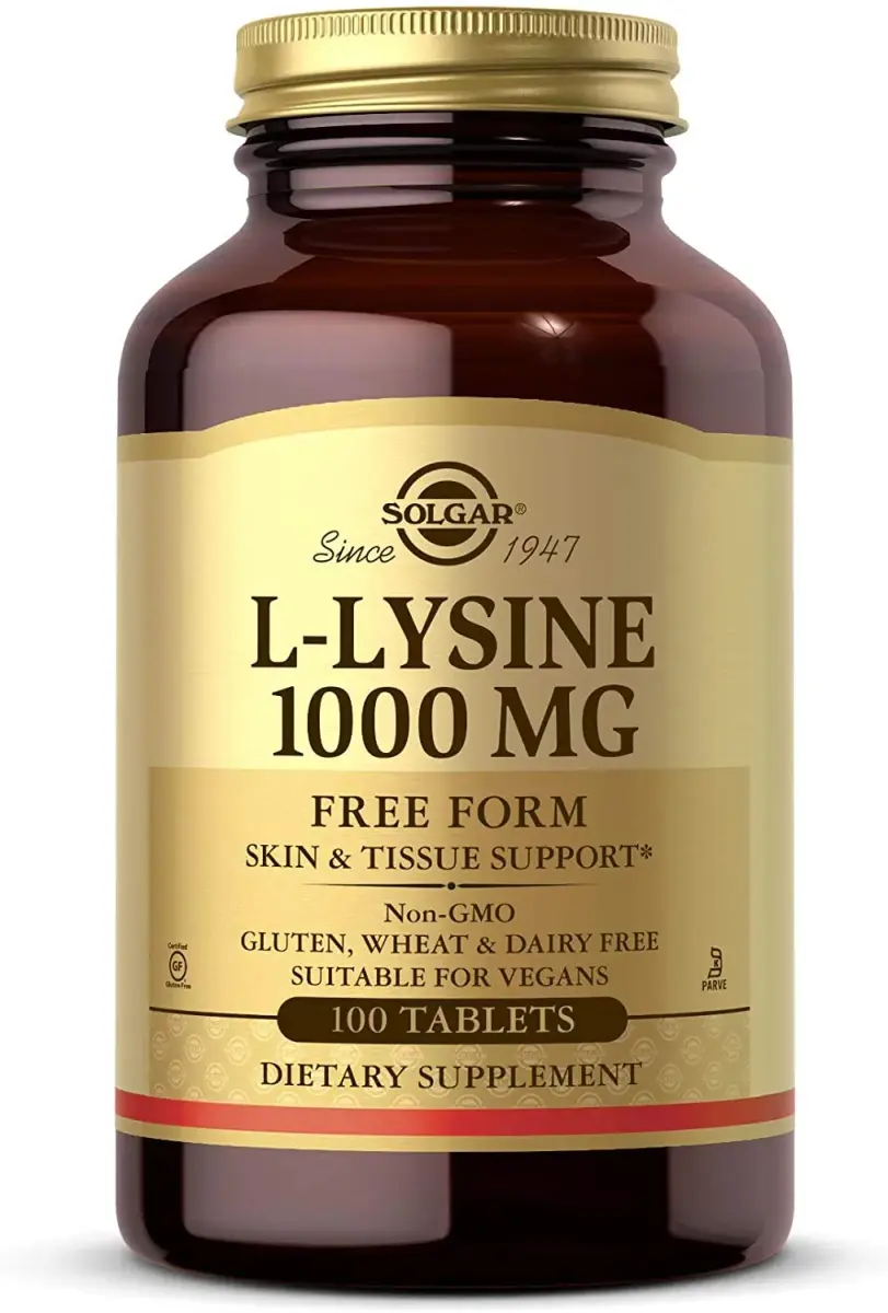 Solgar L-Lysine 1000 mg Tablets, 100 Count (100 Servings) | Supports Healthy Skin Tissue & Collagen Production - main product image