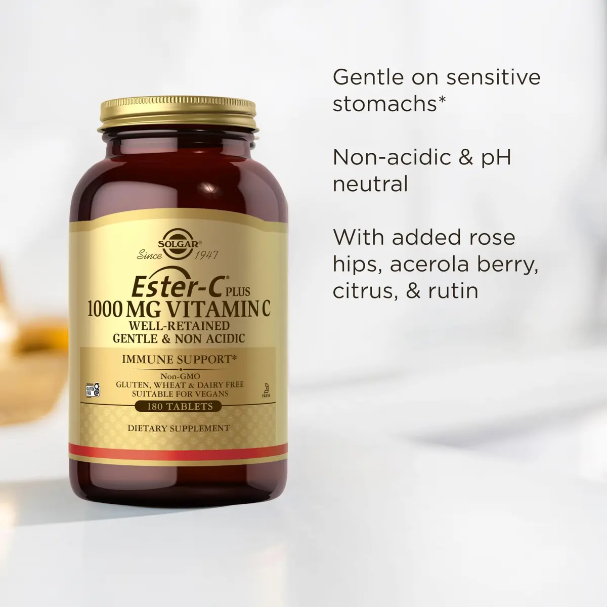 Solgar Ester-C Plus 1000 mg Vitamin C (Ascorbate Ester), 180 Tablets | Gentle, Non-Acidic & Immune Support - view 5