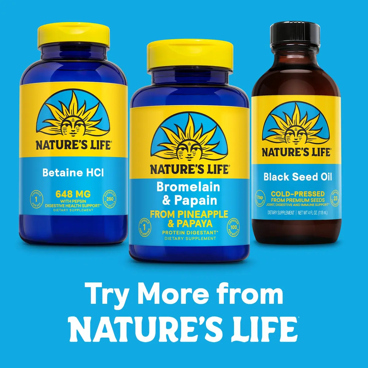 Nature's Life Bromelain & Papain | Digestive Enzymes from Pineapple & Papaya | 250mg | 100 Vegetarian Capsules - view 6