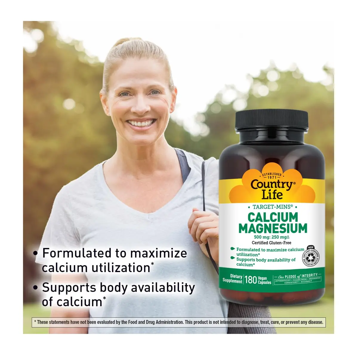Country Life Target-Mins Calcium Magnesium 180 Capsules | Supports Bone & Muscle Health - view 4
