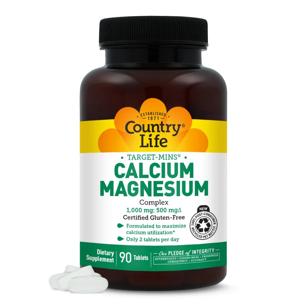 Country Life Target-Mins Calcium Magnesium Complex, 90 Tablets | Supports Bone & Mineral Health - main product image
