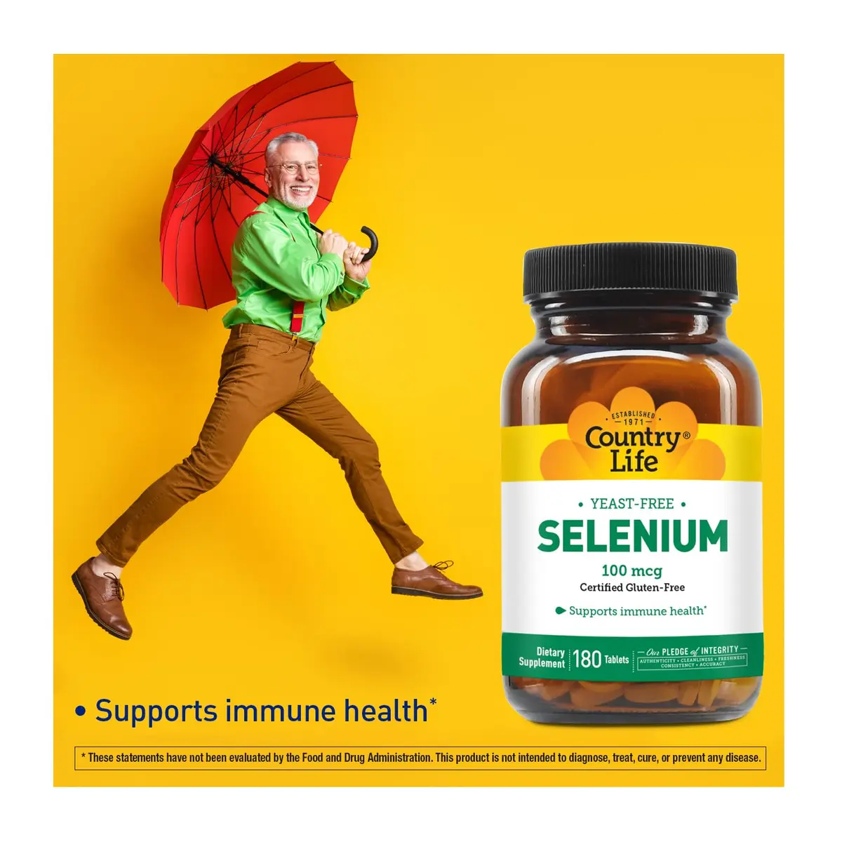 Country Life Selenium 100 mcg Yeast-Free Tablets 180 Count | Supports Immune Health & Acts as Antioxidant - view 5