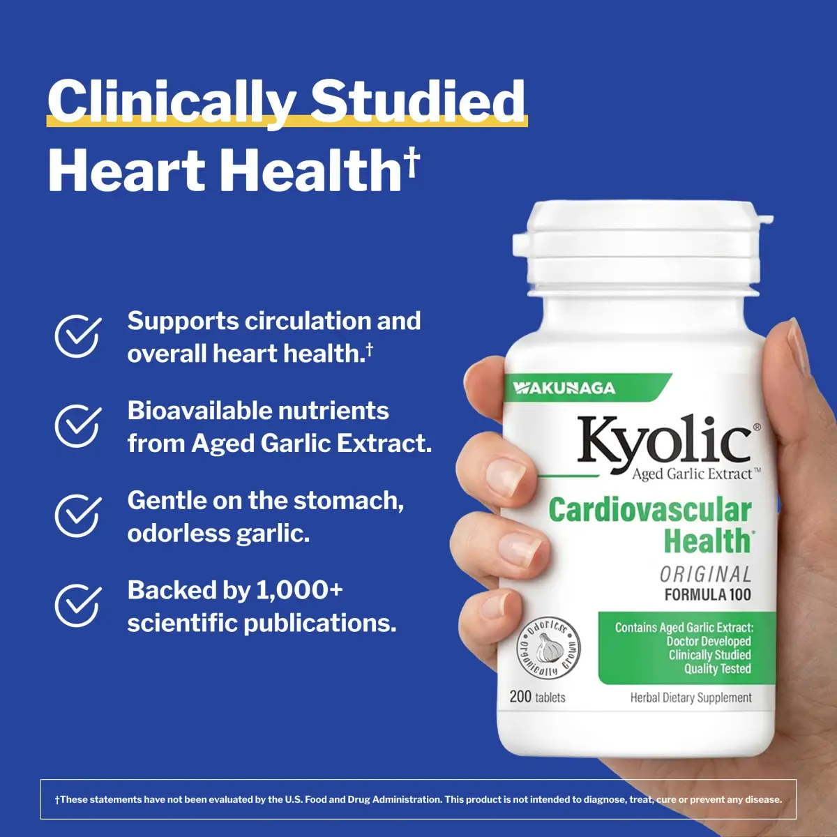 Kyolic Aged Garlic Extract Cardiovascular Health Formula 100, 200 Tablets | Supports Heart Health & Circulation - view 2