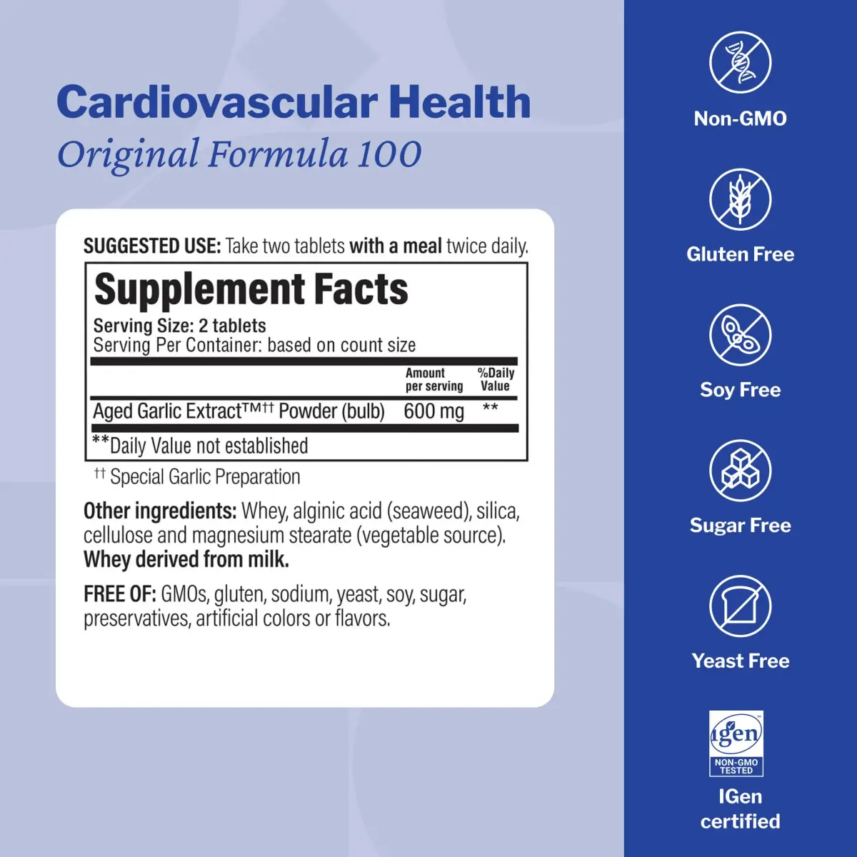 Kyolic Aged Garlic Extract Cardiovascular Health Formula 100, 200 Tablets | Supports Heart Health & Circulation - view 3