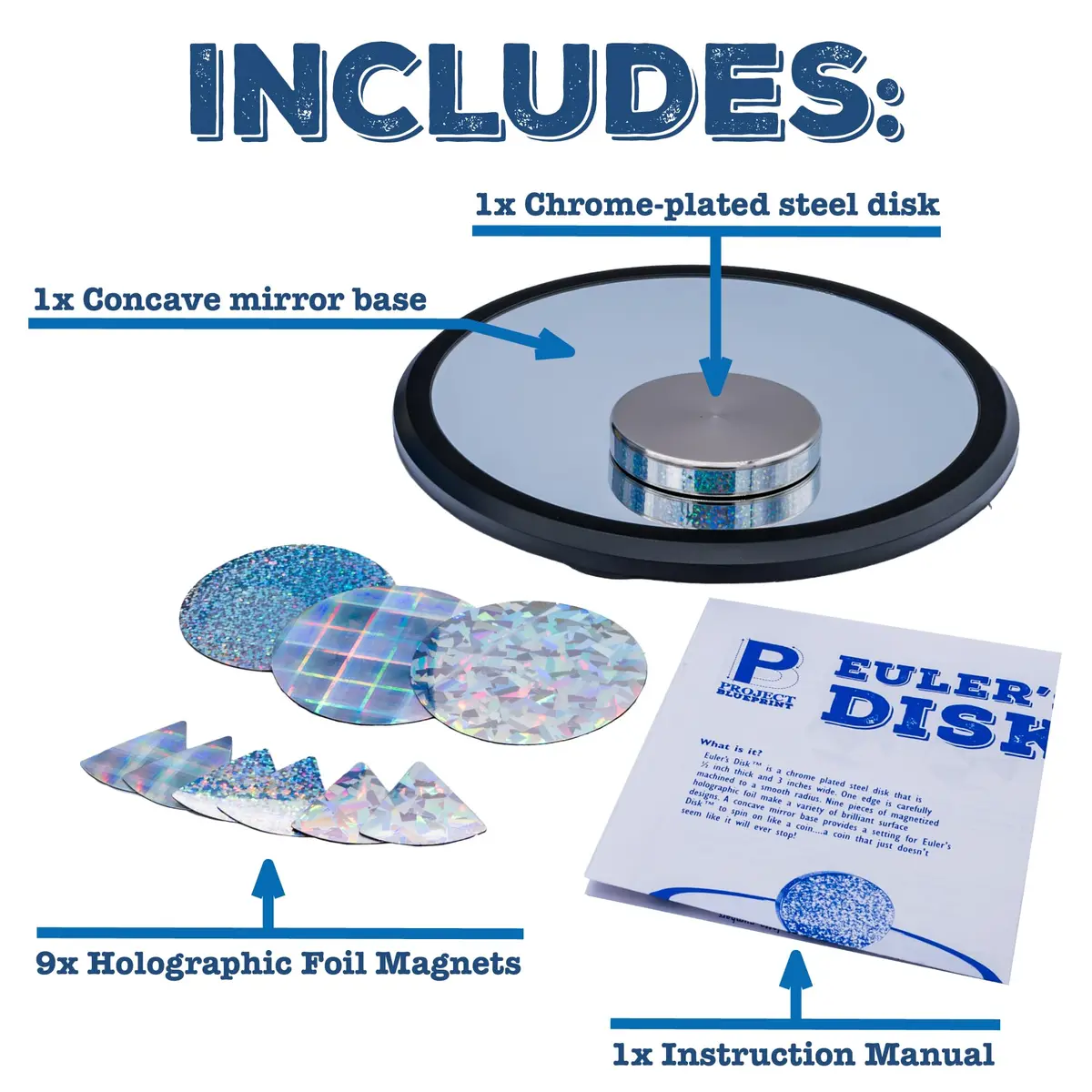 Toysmith Euler's Disk Physics Science Desk Toy 2.02 lb (0.92 kg) | Interactive STEM Toy for Focus & Relaxation - view 2