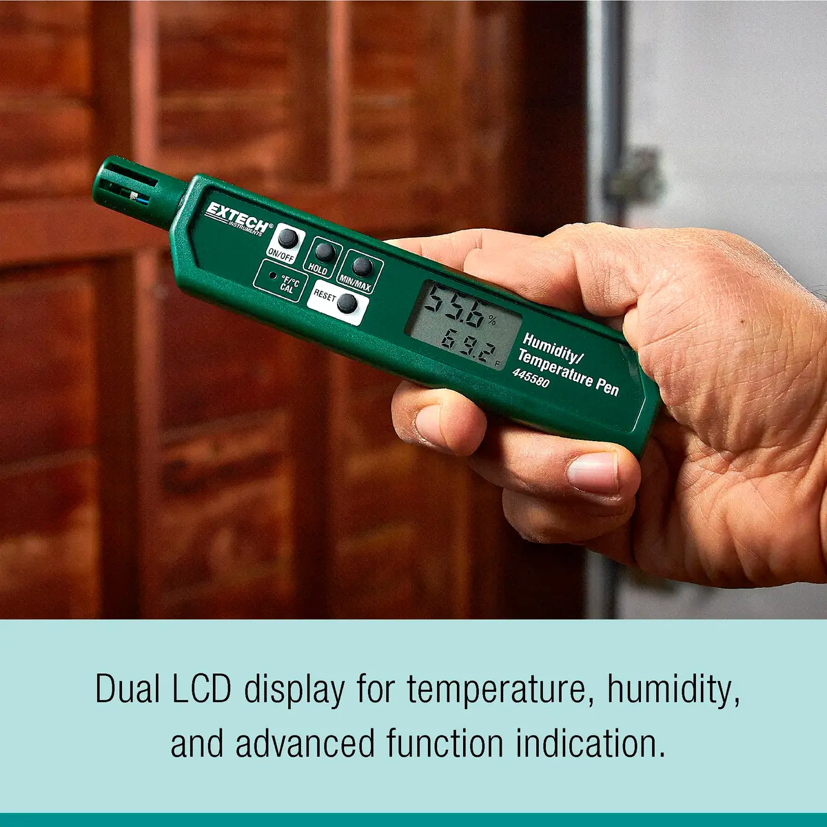 Extech Humidity and Temperature Pen, Compact Dual LCD, Fast Sensor - view 3