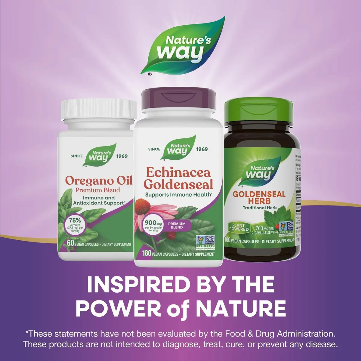 Natures Way Echinacea Goldenseal, 900 mg, 180 Veg Capsules | Supports Immune Health* - view 7