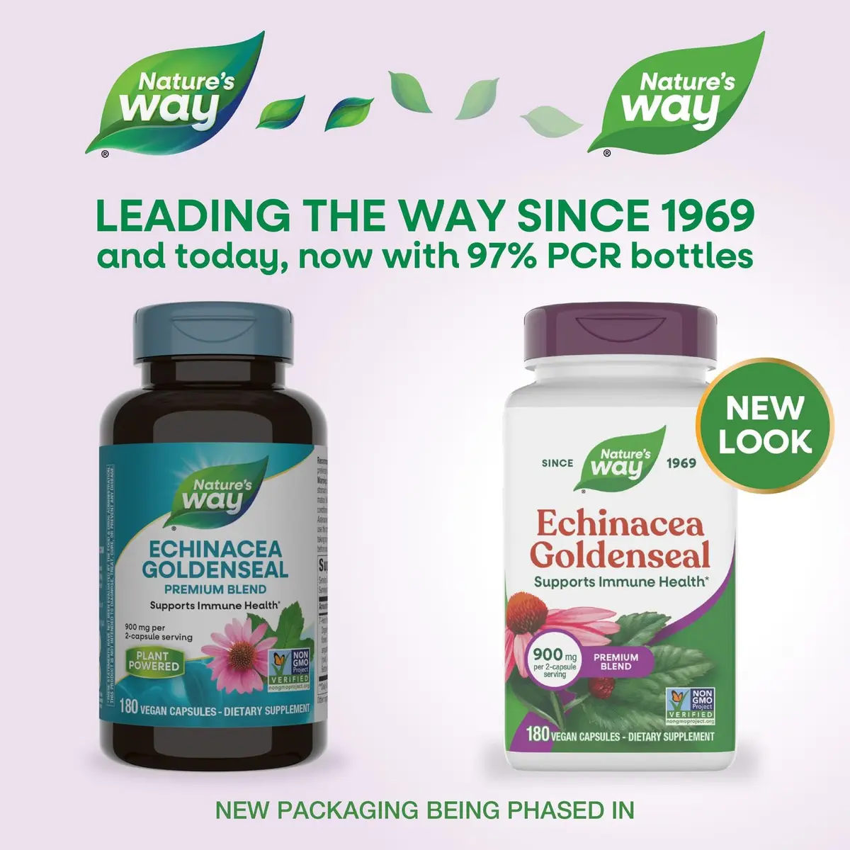 Natures Way Echinacea Goldenseal, 900 mg, 180 Veg Capsules | Supports Immune Health* - view 2