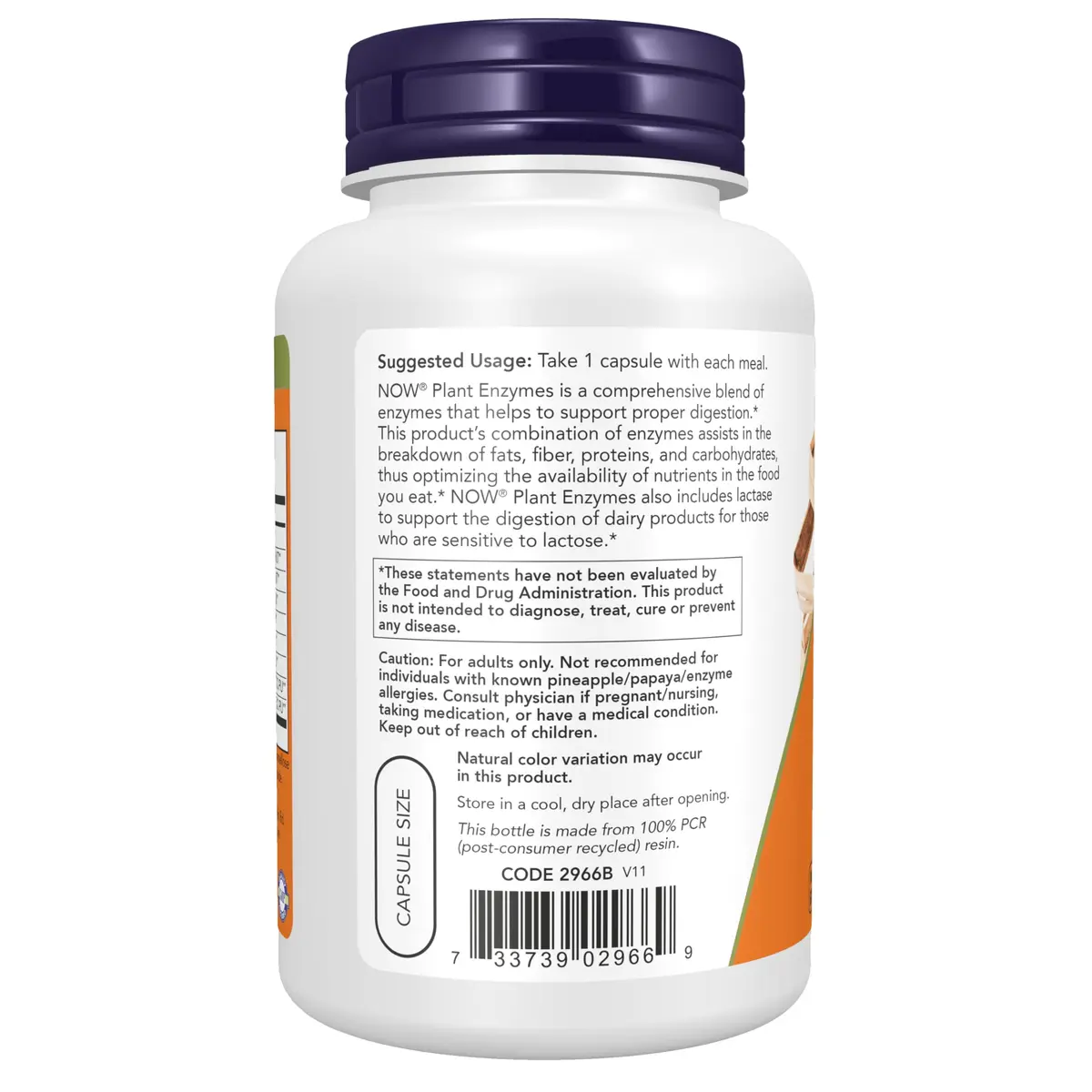 NOW Plant Enzymes Lactase Protease Bromelain 120 Veg Caps | Supports Digestion - view 3