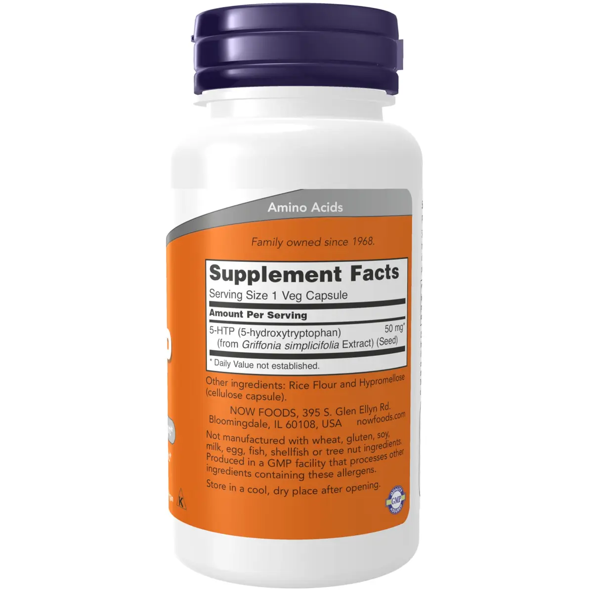 NOW Foods 5-HTP 50 mg Veg Capsules (90 Count) | Neurotransmitter Support for Positive Mood - view 2