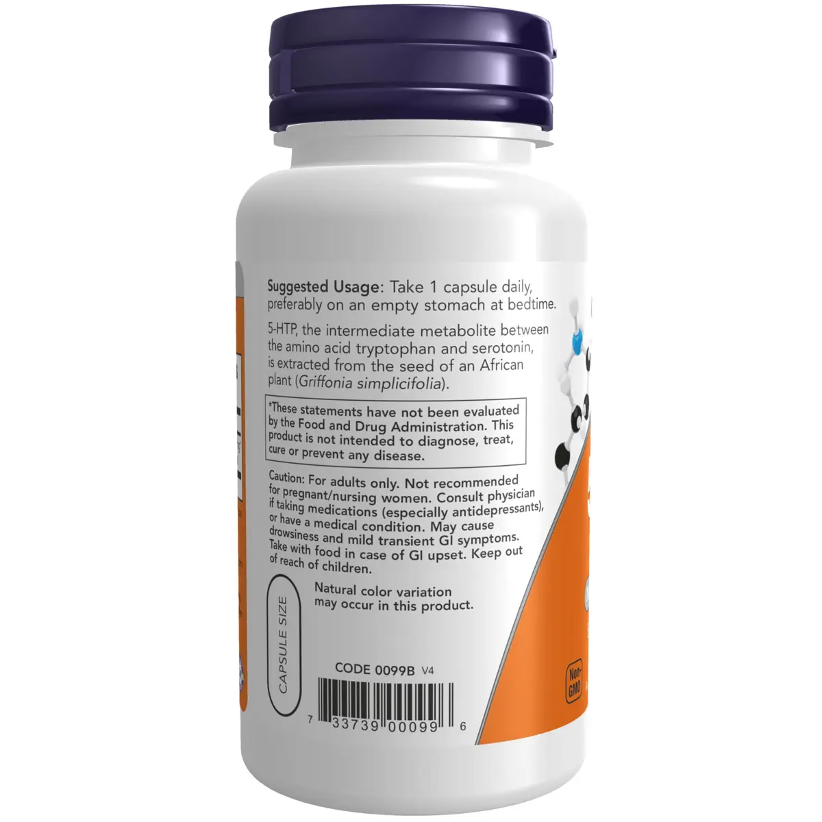 NOW Foods 5-HTP 50 mg Veg Capsules (90 Count) | Neurotransmitter Support for Positive Mood - view 3