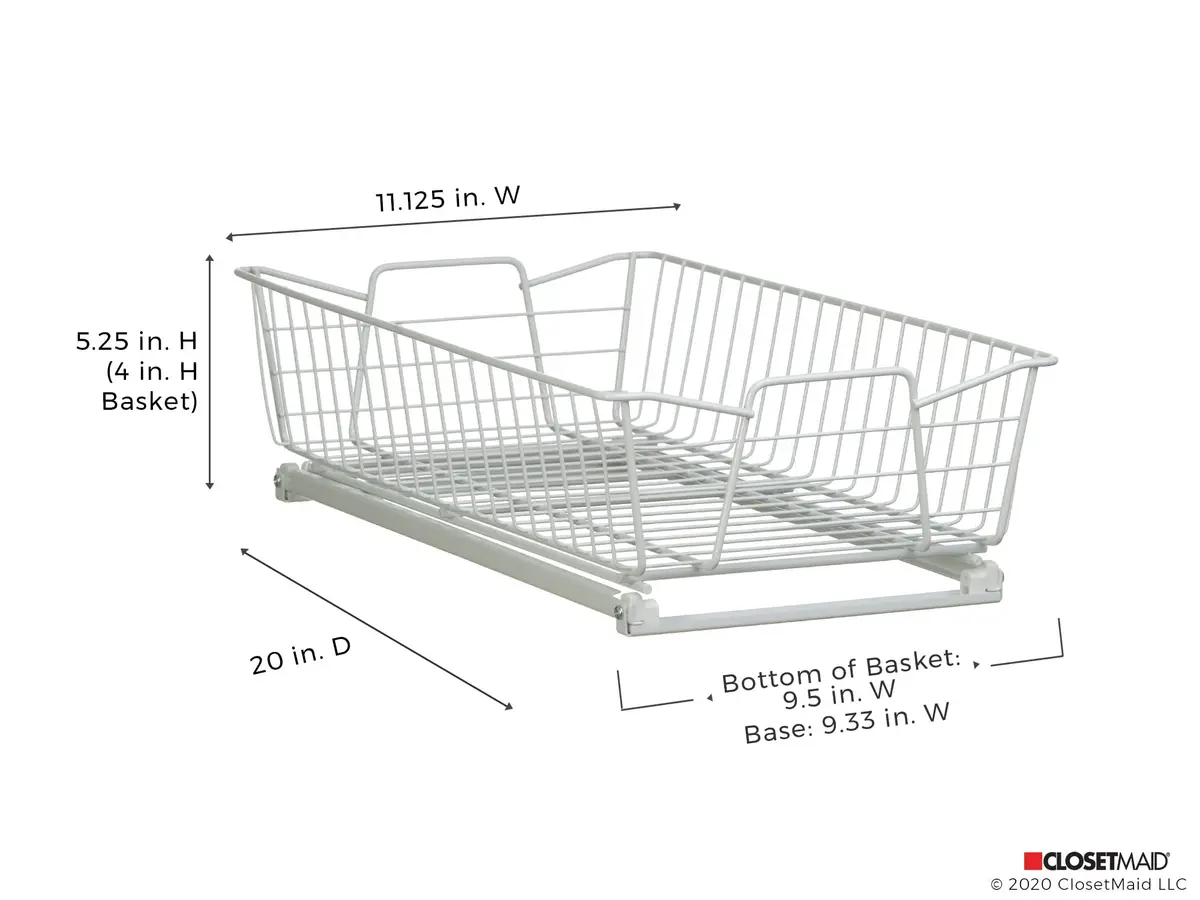 ClosetMaid Pull Out Cabinet Organizer 11-Inch / White | Heavy Duty Slide Out Pantry Shelf - view 5