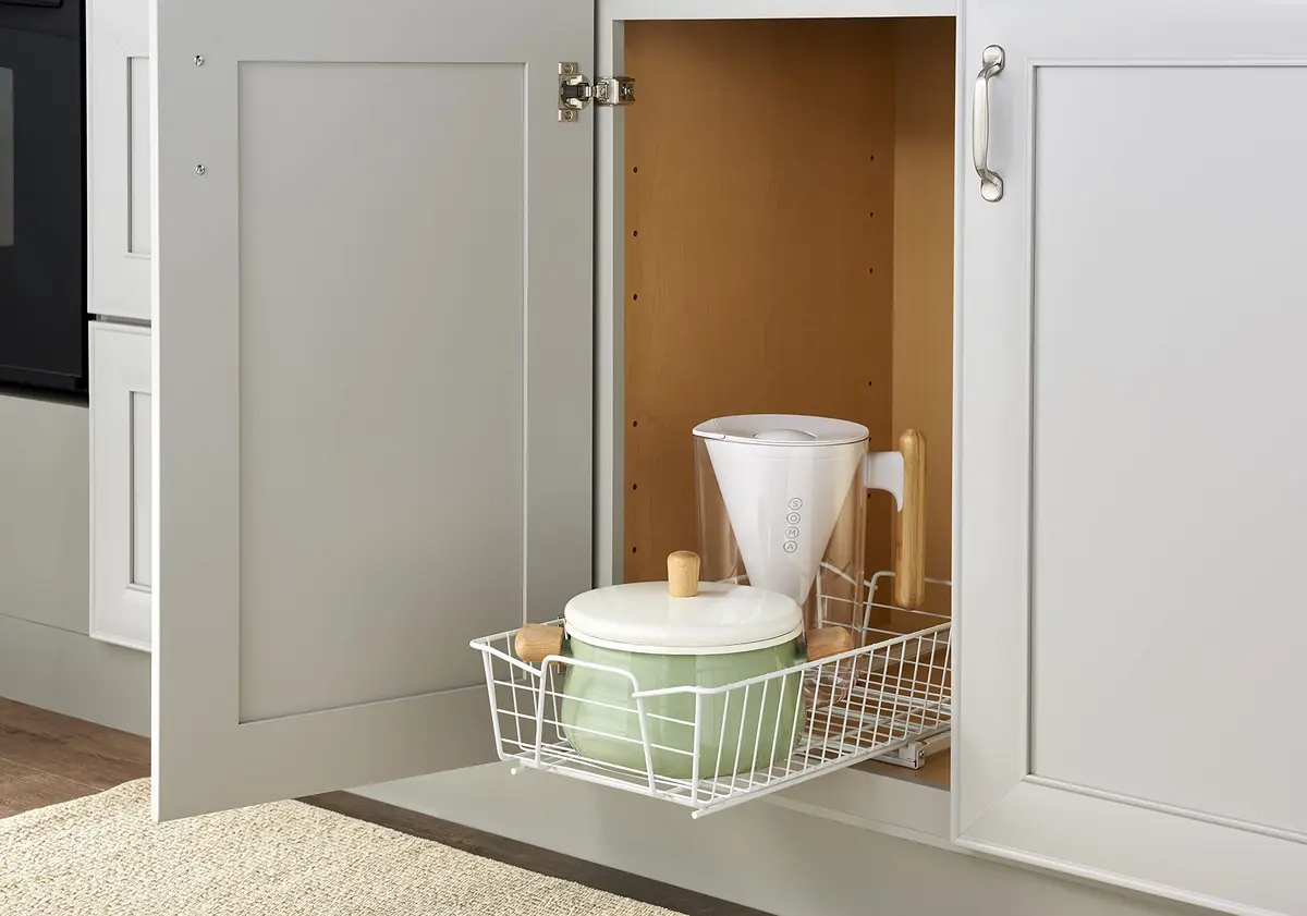 ClosetMaid Pull Out Cabinet Organizer 11-Inch / White | Heavy Duty Slide Out Pantry Shelf - view 7