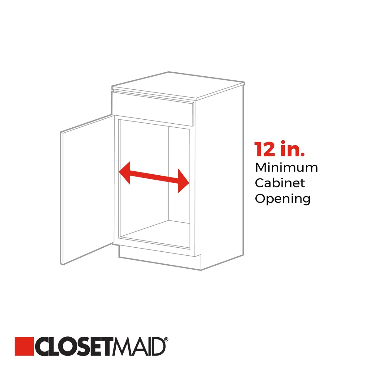 ClosetMaid Pull Out Cabinet Organizer 11-Inch / White | Heavy Duty Slide Out Pantry Shelf - view 3