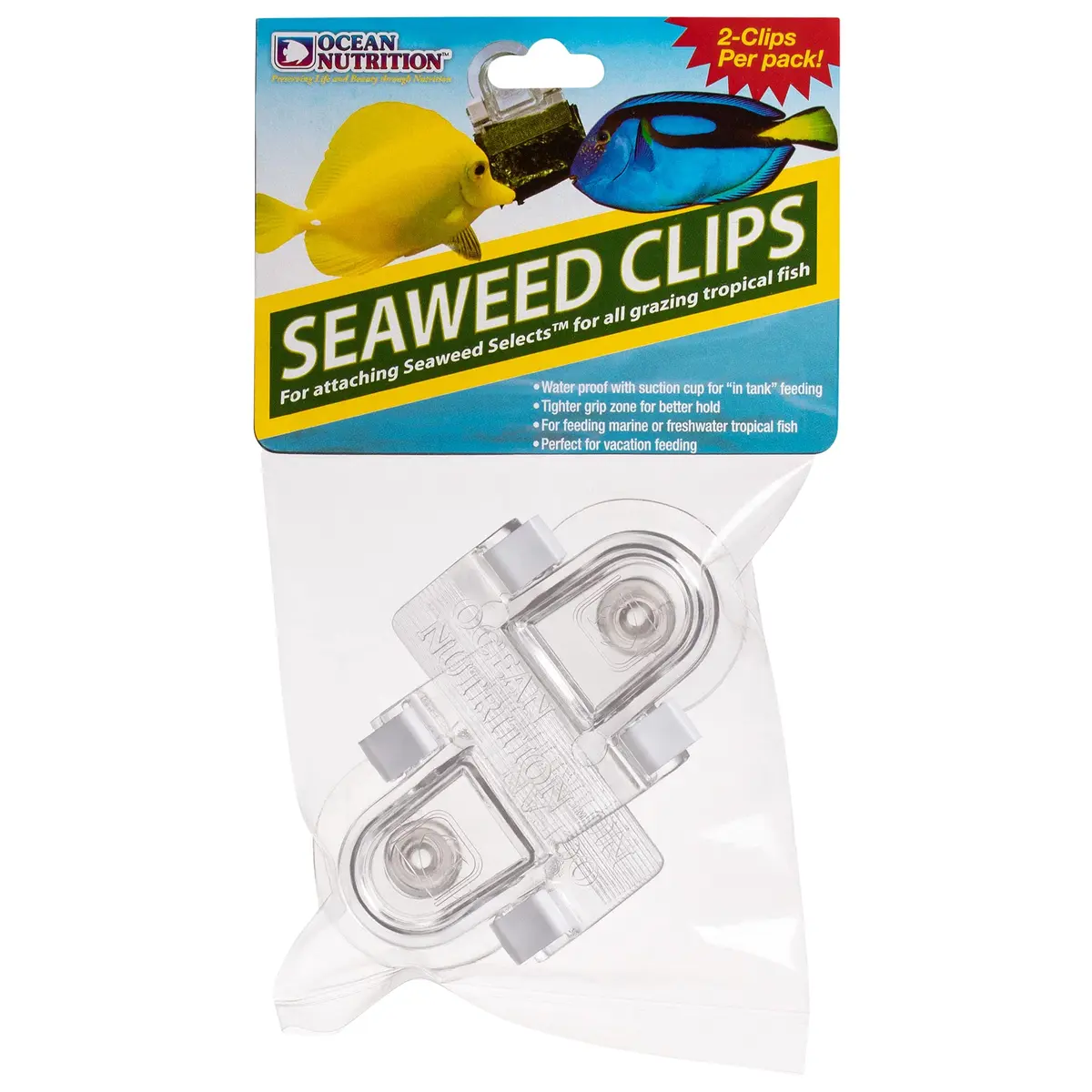 Ocean Nutrition Fish Feeder Seaweed Clips 2-Pack | Aquarium Suction Cups for Saltwater Fish - main product image