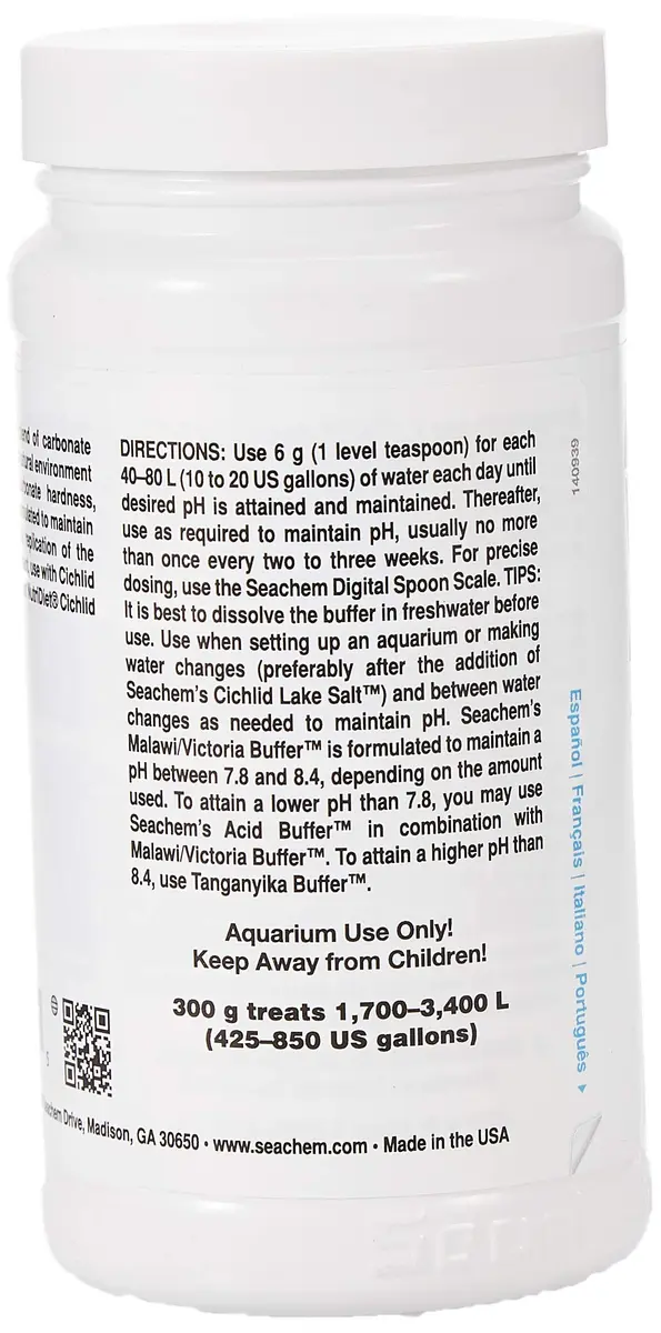 Seachem Malawi/Victoria Buffer 300g | Increases Water Hardness for Freshwater Aquariums - view 2