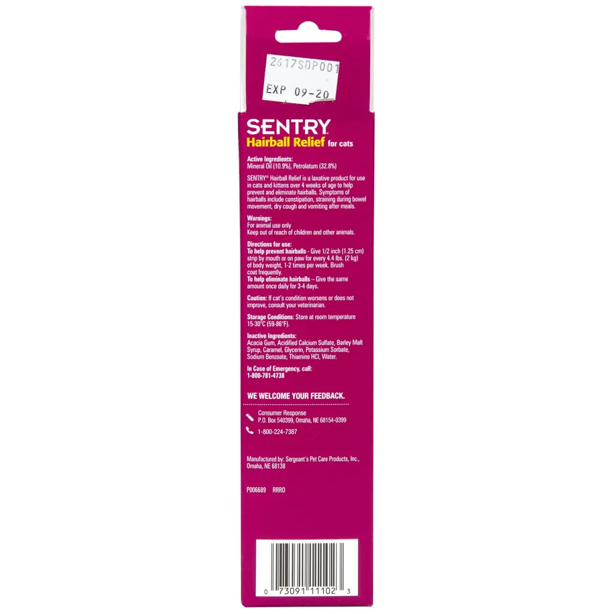 Sentry Pet Care Hairball Relief for Cats, Malt Flavor, 127.5 ml (4.4 oz) | Helps Eliminate and Prevent Hairballs - view 6
