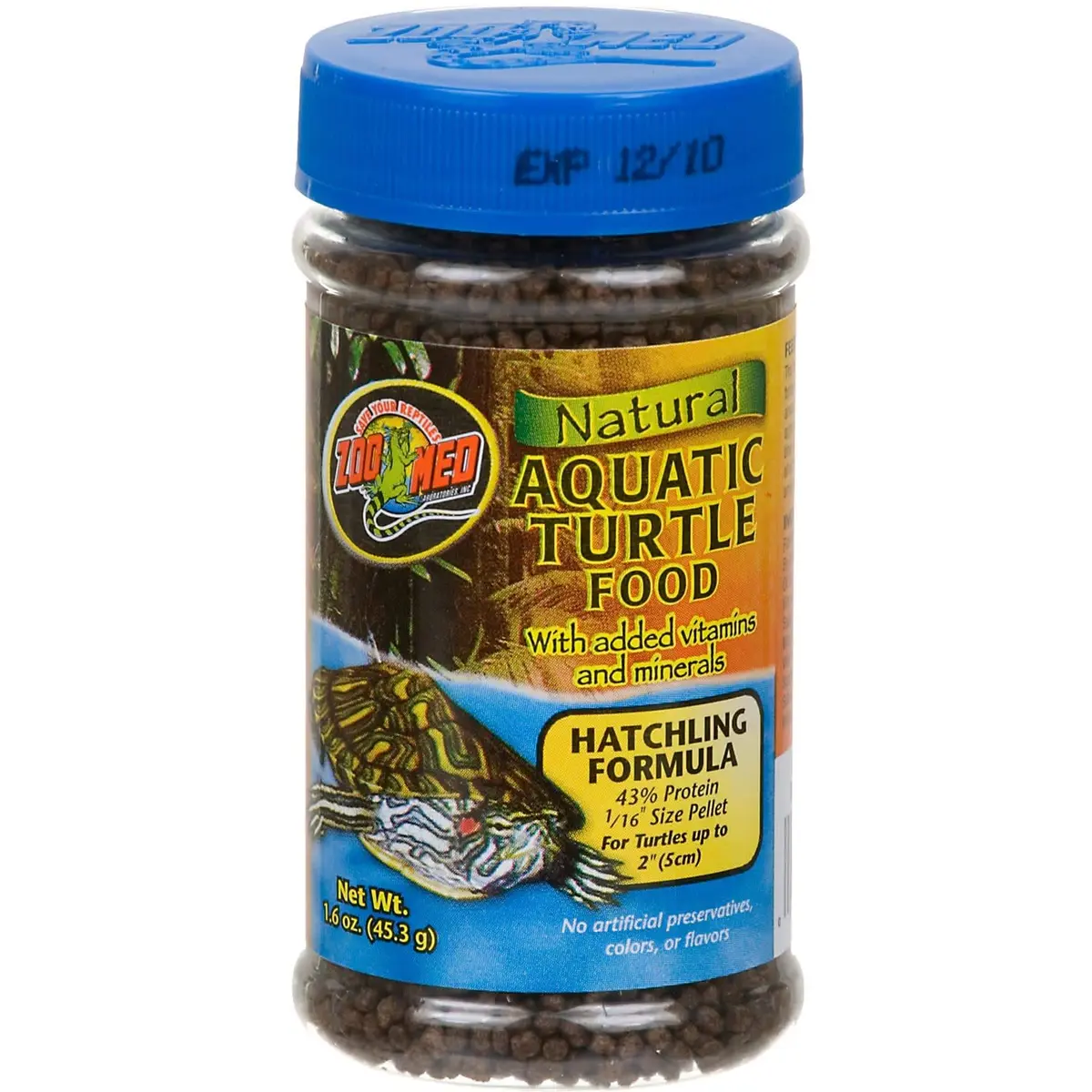 Zoo Med Natural Hatchling Formula Aquatic Turtle Food | High Protein, All Life Stages, 1 Pound (16 oz) - main product image