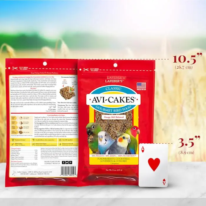 LAFEBER'S Classic Avi-Cakes for Cockatiels & Parakeets 227 g (8 oz) | Nutritionally Complete Foraging Food - view 2