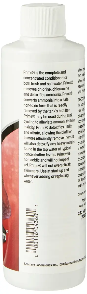 Seachem Prime Water Conditioner 250ml (8.5 fl oz) | Removes Chlorine & Chloramine - view 2