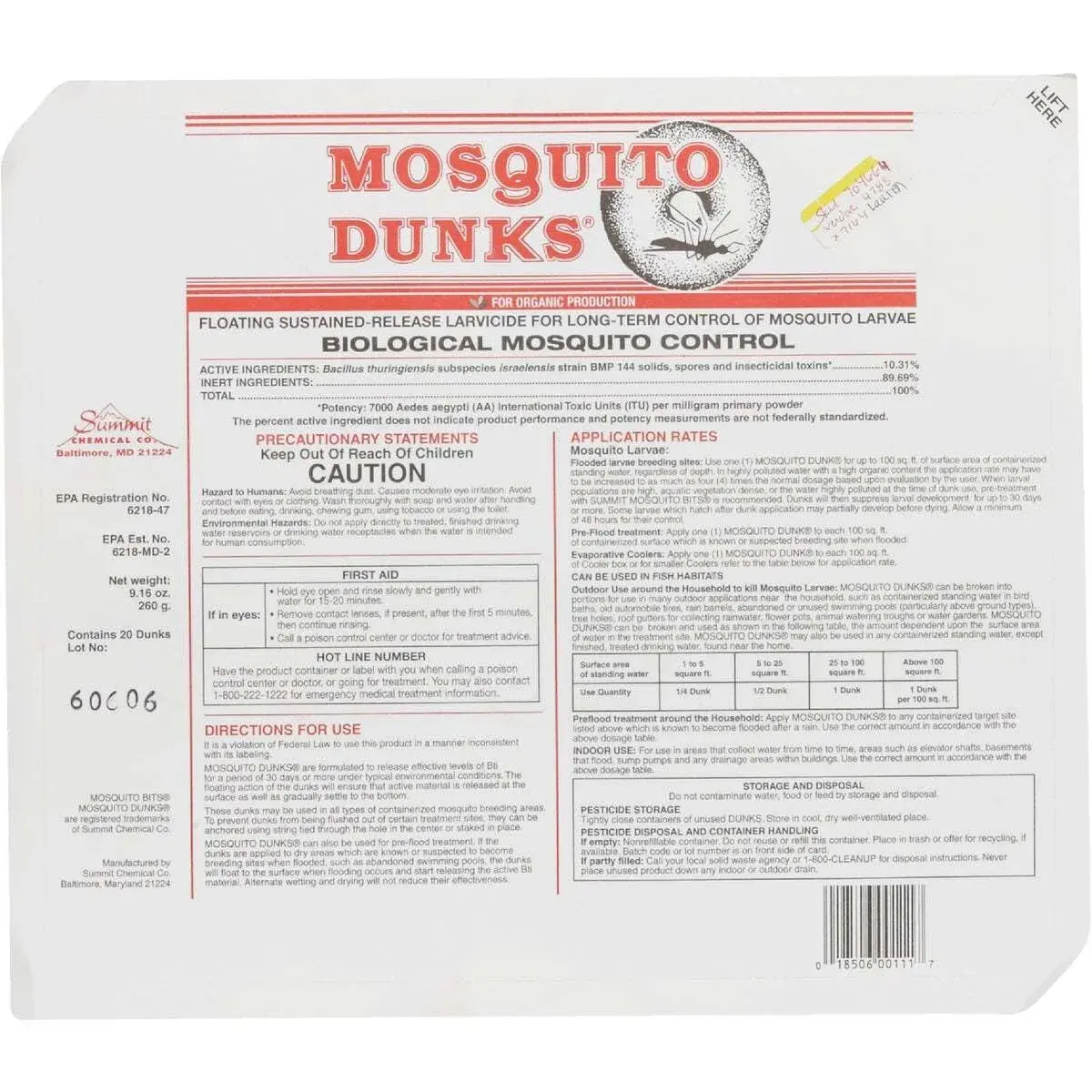 Summit Mosquito Dunk Tablets 20 Count | Kills Mosquito Larvae Organically - view 4
