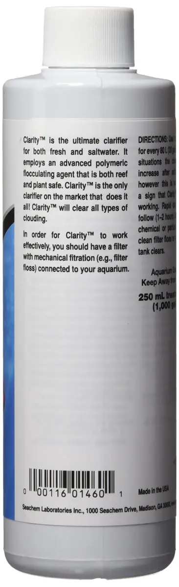 Seachem Clarity Water Clarifier 250ml (8.45 Fl Oz) | Clears All Clouding for Marine & Freshwater Tanks - view 2