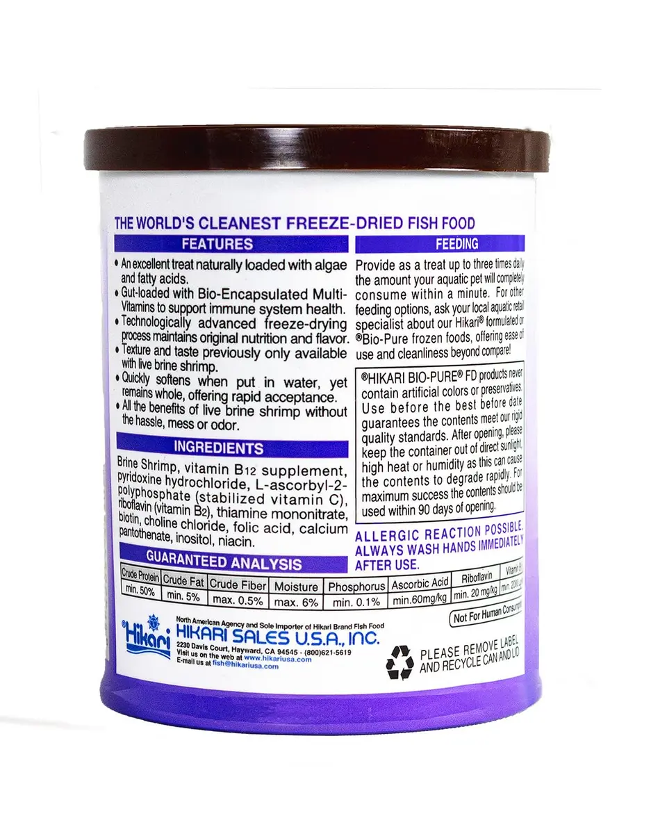 Hikari Bio-Pure Freeze Dried Brine Shrimp 0.42 oz (12 g) | High-Quality Fish Food - view 2