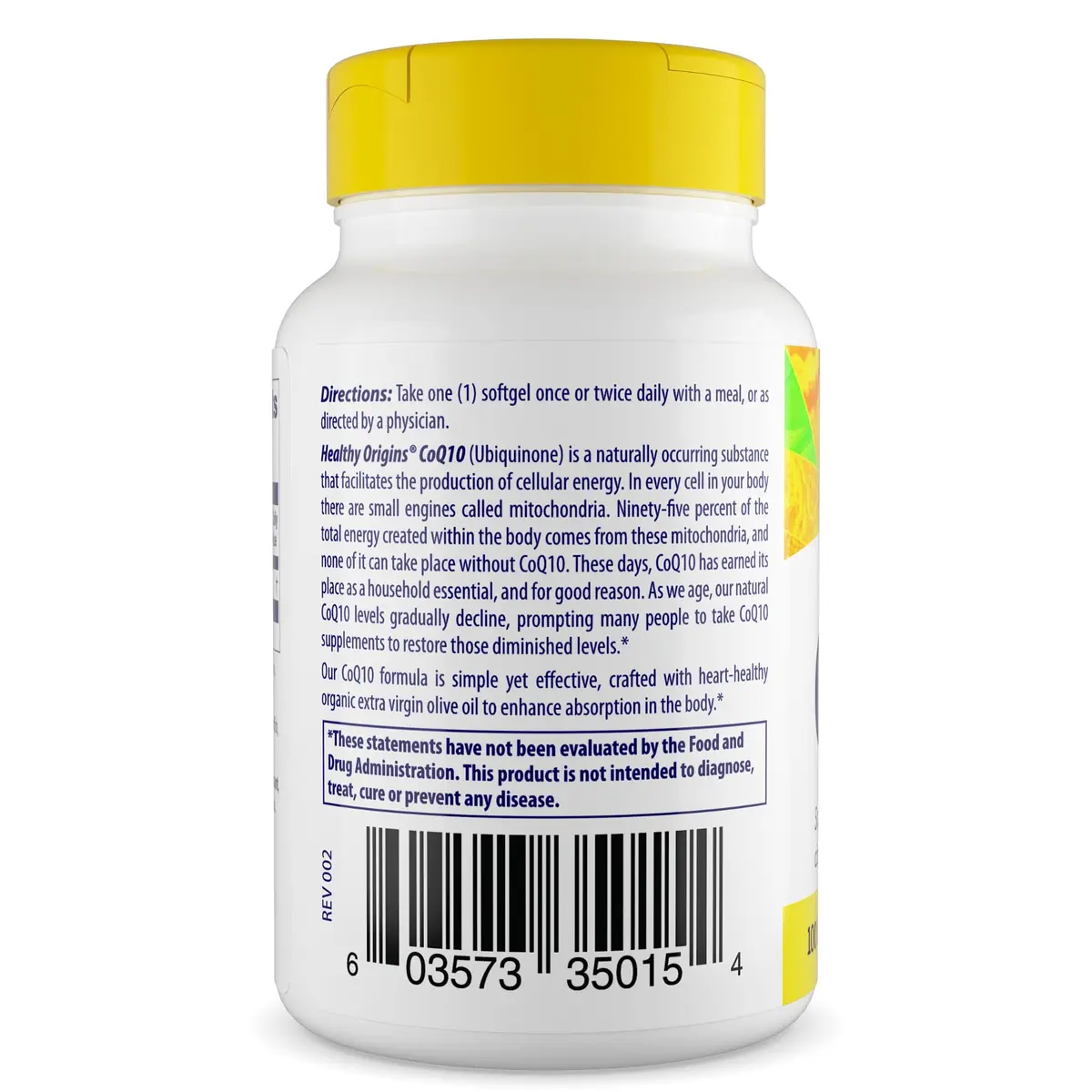 Healthy Origins CoQ10 100 mg Softgels (150 Count) | Supports Cellular Energy Production — Unflavored - view 2