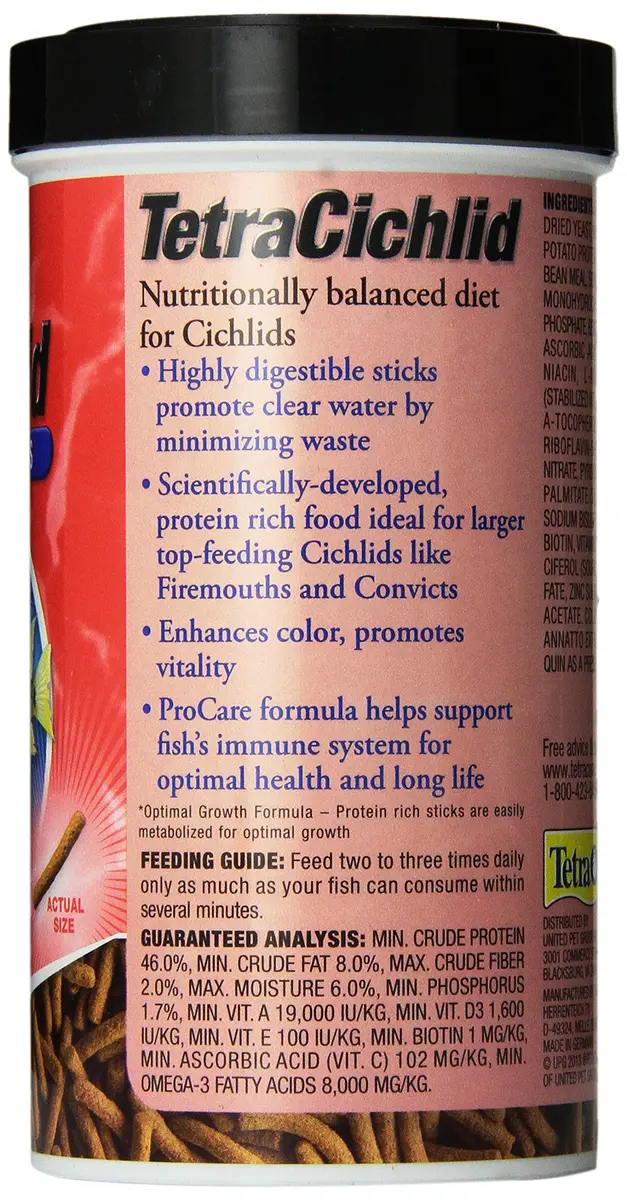 Tetra Cichlid Floating Cichlid Sticks Fish Food 5.65 oz | Supports Vitality & Color - view 2