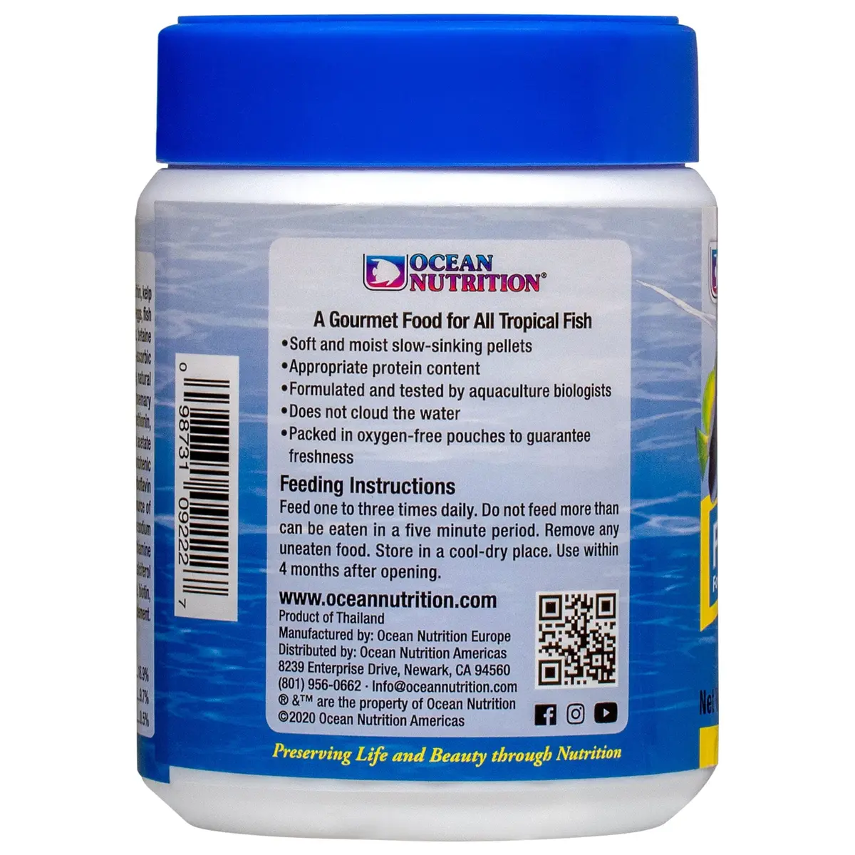 Ocean Nutrition Tropical Fish Food Soft Moist Sinking Pellets 200 g (7 oz) | High Protein 41% Guppy Food - view 3
